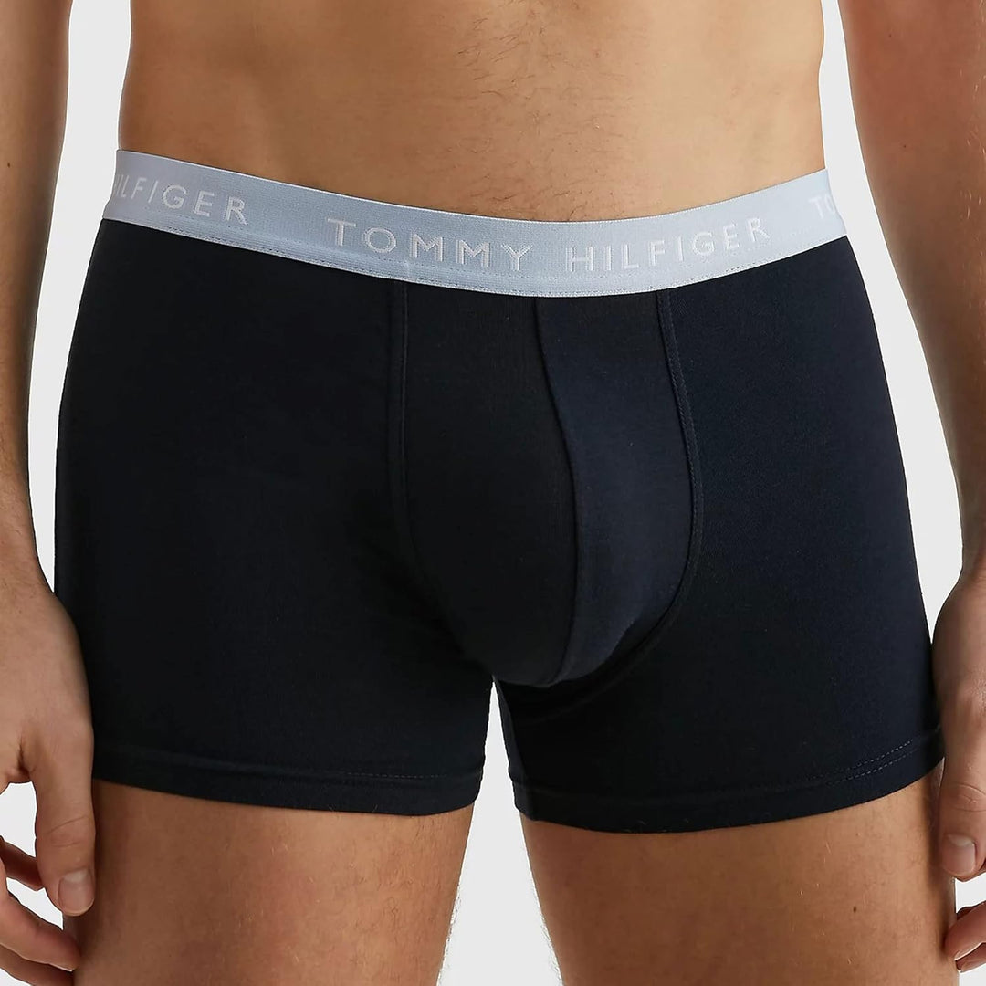Tommy Hilfiger Herren 3er Pack Boxershorts Trunks Unterwäsche S Mehrfarbig (Vessel Blue/Breezy Blue/