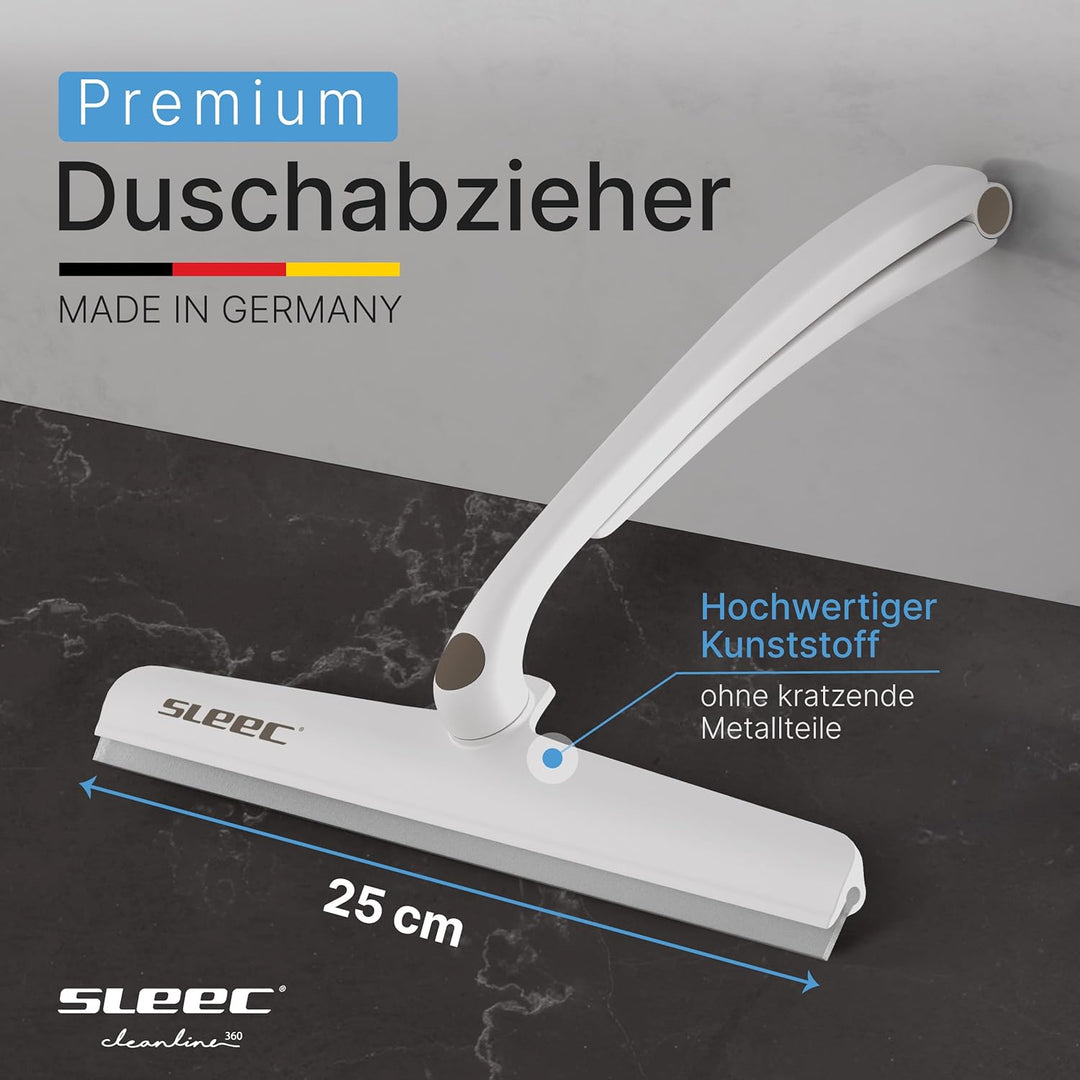 Revo Duschabzieher grau/weiss aus Kunststoff, Länge: 25-40cm I Hochwertiger Abzieher mit Klappgriff