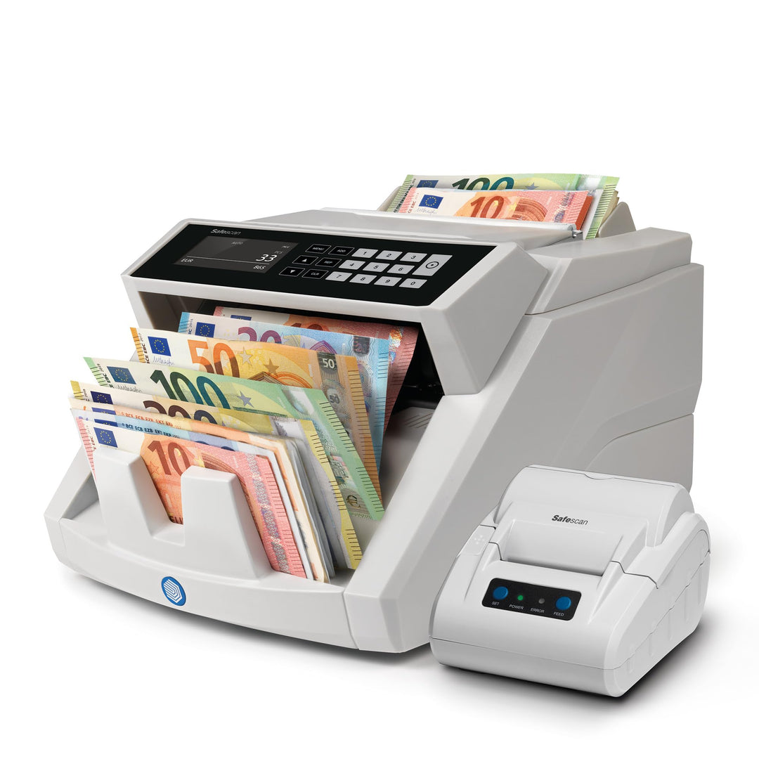 Safescan 2465-S - Banknotenzähler für gemischte Geldscheine, mit 7-facher Falschgeldprüfung & TP-230