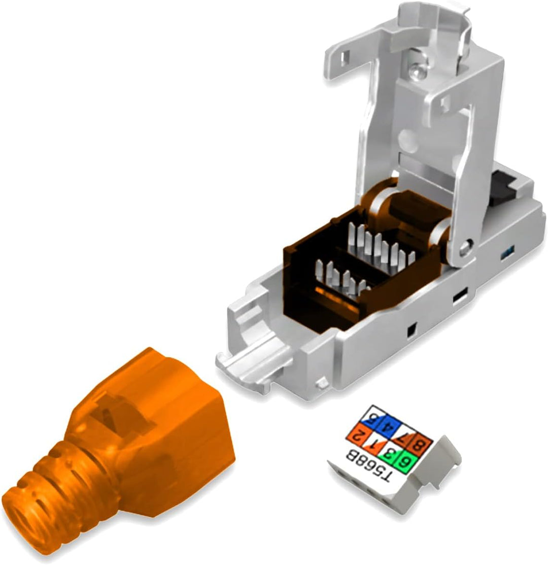 UC-Express Netzwerkstecker CAT7 RJ45-14x RJ45 Netzwerk Stecker Steckverbinder - werkzeuglos - geschi