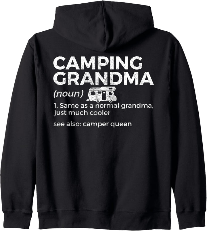 Camping Grandma Definition Lustiges Wohnmobil Camper Queen Kapuzenjacke