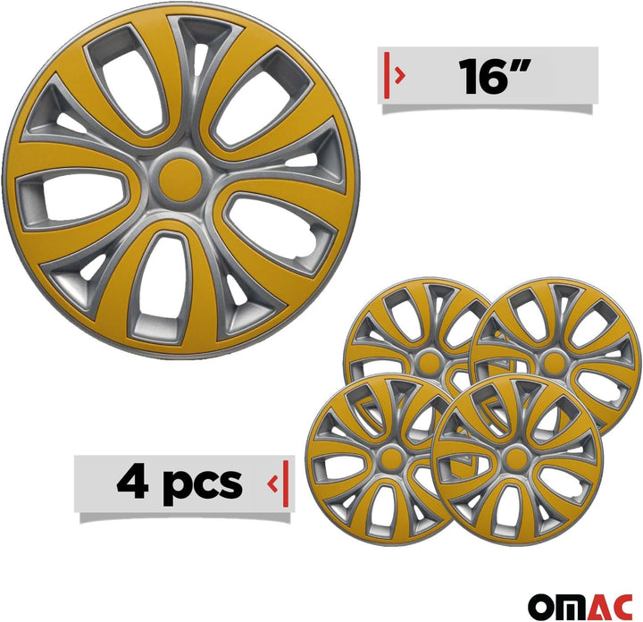 OMAC Radkappen Radblenden Radzierblenden Set 16" Zoll Kompatibel mit Auto KFZ PKW | Aus Pa66 M20 + P