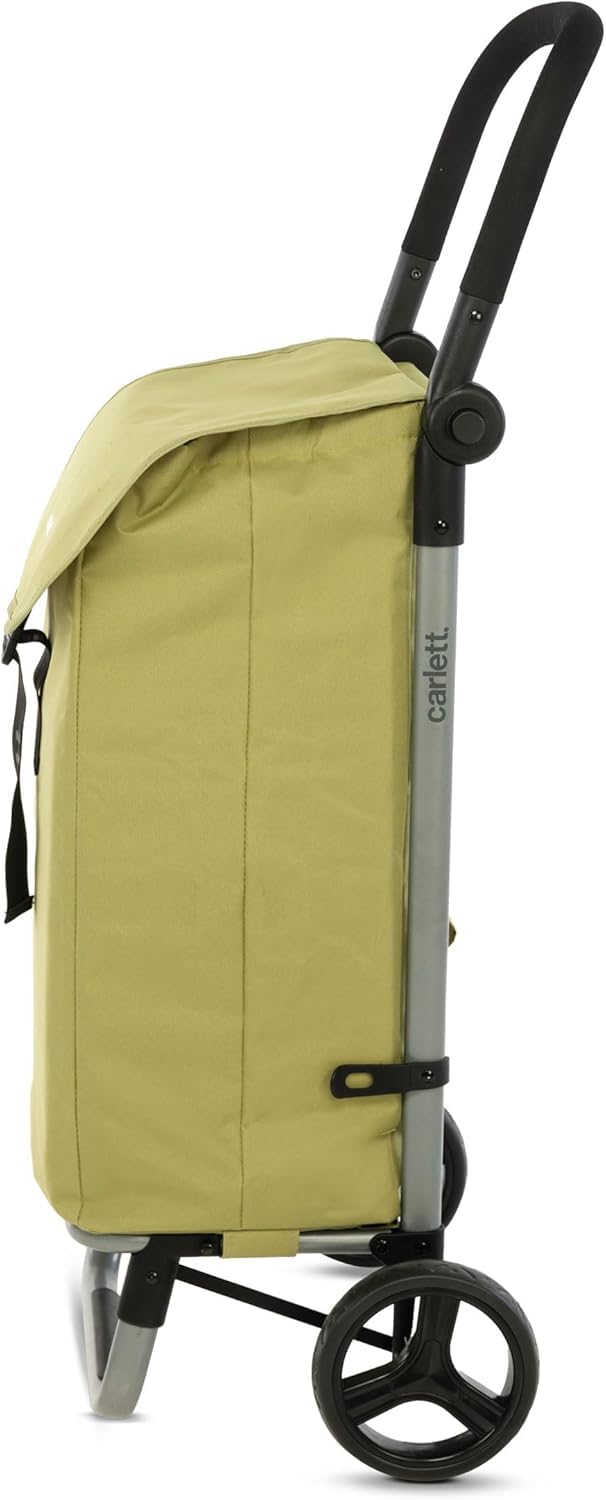 Carlett Einkaufstrolley mit 4 Rädern, faltbar, mit erweiterbarer und Abnehmbarer 60-L-Tasche, bis 25