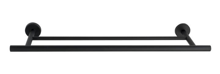 WENKO Badetuchstange Duo Bosio Edelstahl Black matt - Handtuchstange, Edelstahl rostfrei, 60 x 5.5 x