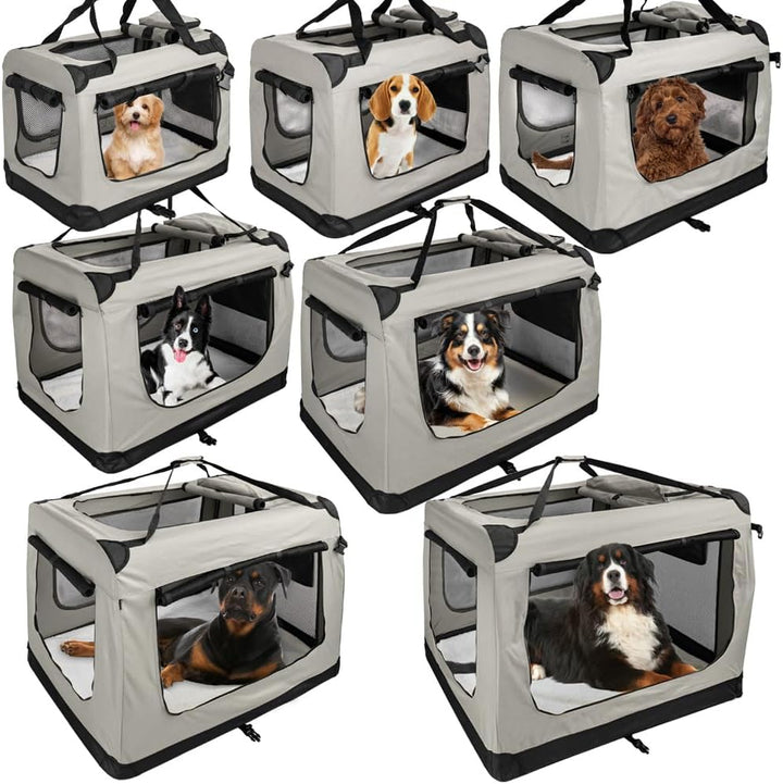 Petigi Faltbare Hundebox Transporttasche Transportbox Auto für Katze Hunde Grosse Kleine Box Bag Bed