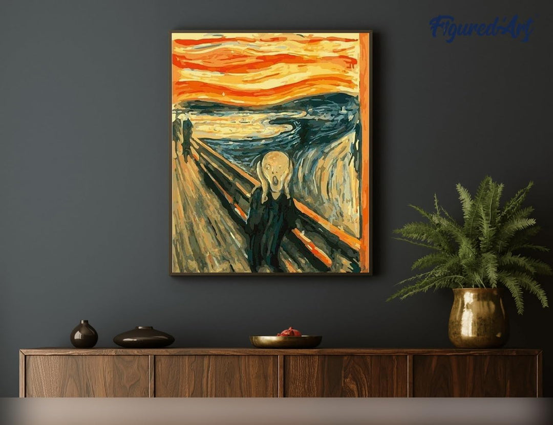 Figured'Art Malen Nach Zahlen Erwachsene Mit Rahmen Der Schrei - Paint by Numbers Basteln DIY Bastel