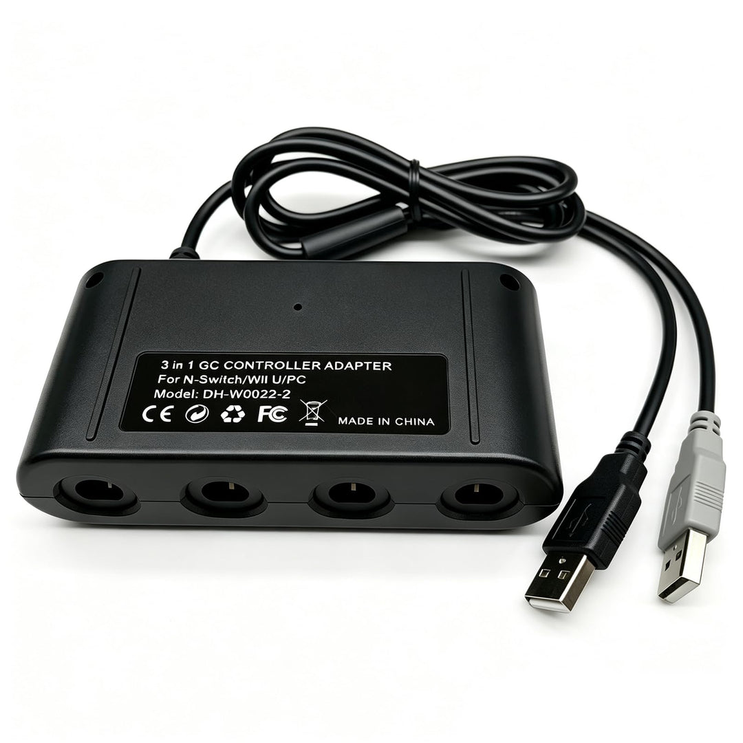Hiacinto Gamecube Controller Adapter Switch: 4-Port USB-Adapter für Switch, PC &amp; Wii U, Plug &amp; Play