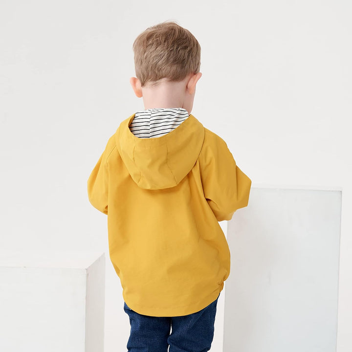 Volunboy Baby Kapuzen Jackets, Jungen Langarm Winddicht Mantel Cartoon Aufdruck Jacken, Gelb