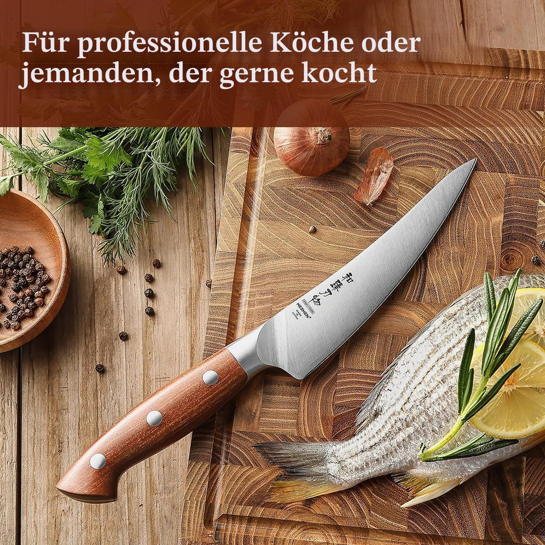 HEZHEN Ausbeinmesser German 1.4116 Stahl, Profi Filiermesser Fisch und Fleisch Küchenmesser，Ultrasch