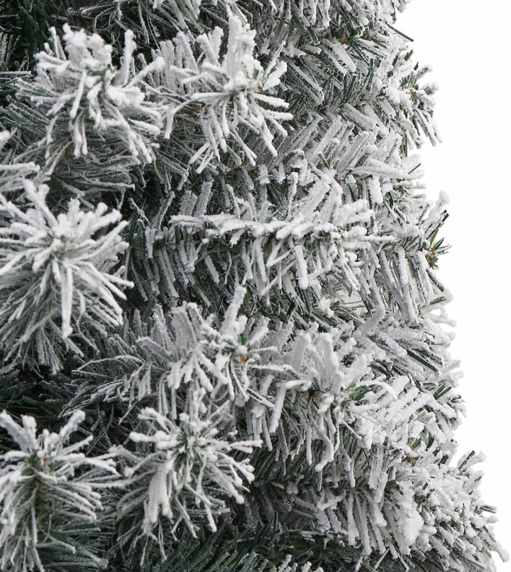 vidaXL Weihnachtsbaum Schlank, Christbaum mit Metallständer, Weihnachtsdekoration mit weissem Kunsts