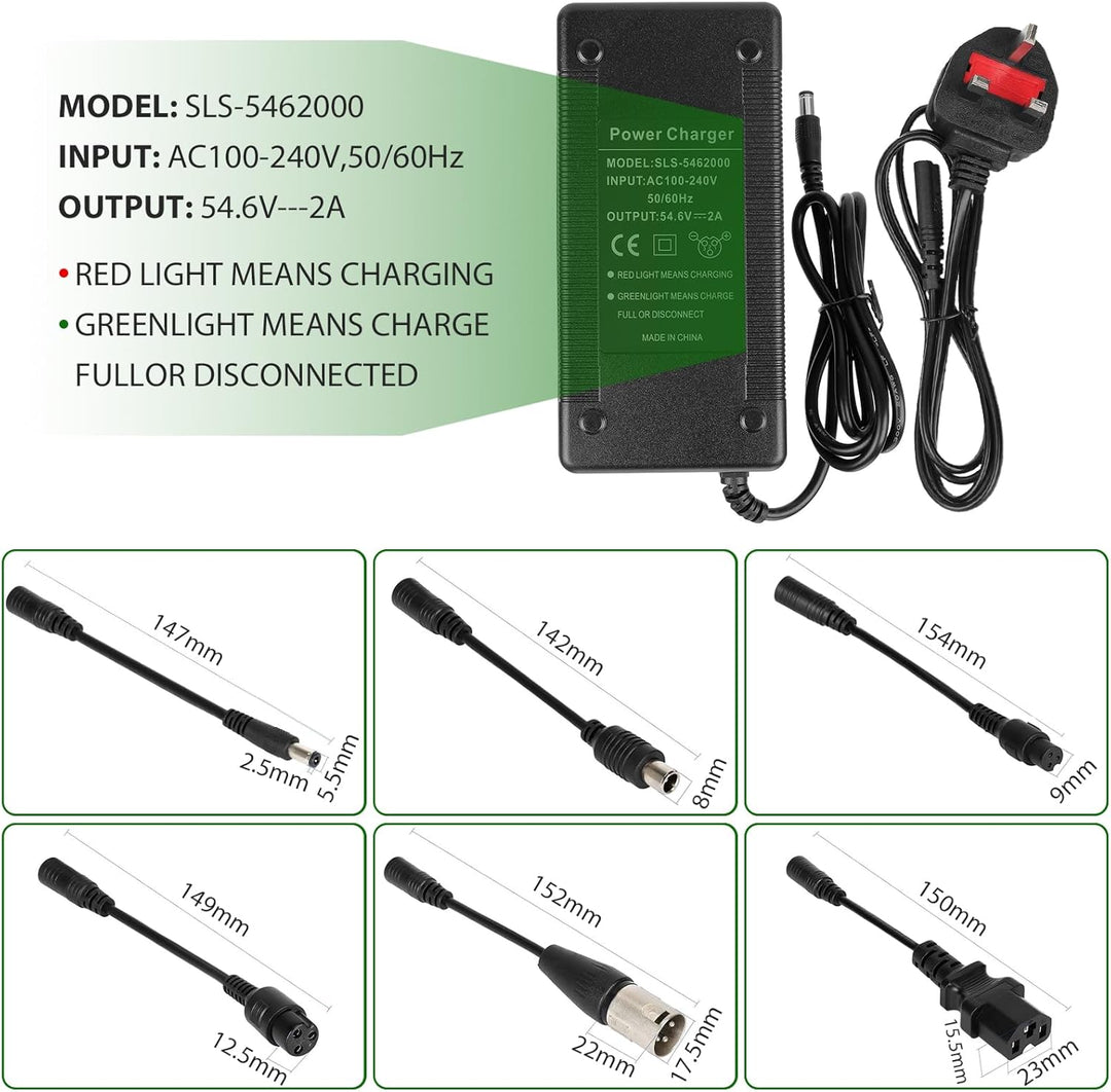 HPGAAVD Ladegeräte für Scooter，54,6V 2A E Scooter Ladegeräte，48V Elektroroller Universal Lithium Bat