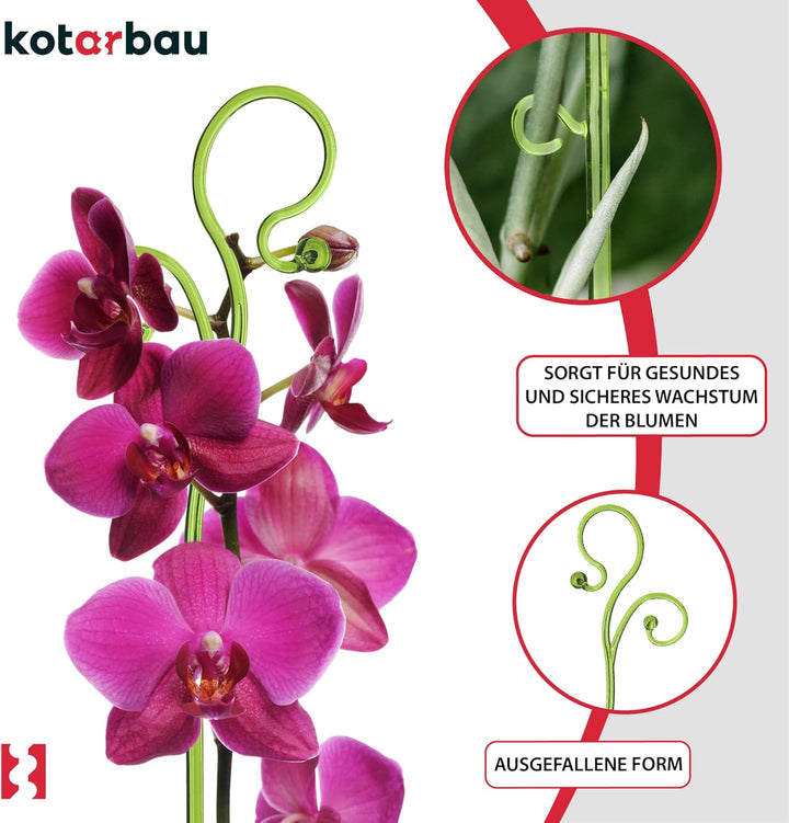 KOTARBAU® 2er Set Pflanzenstütze Grün PVC 58 cm Blumenstütze Rankhilfe Zimmerpflanzen Blumenstütze G