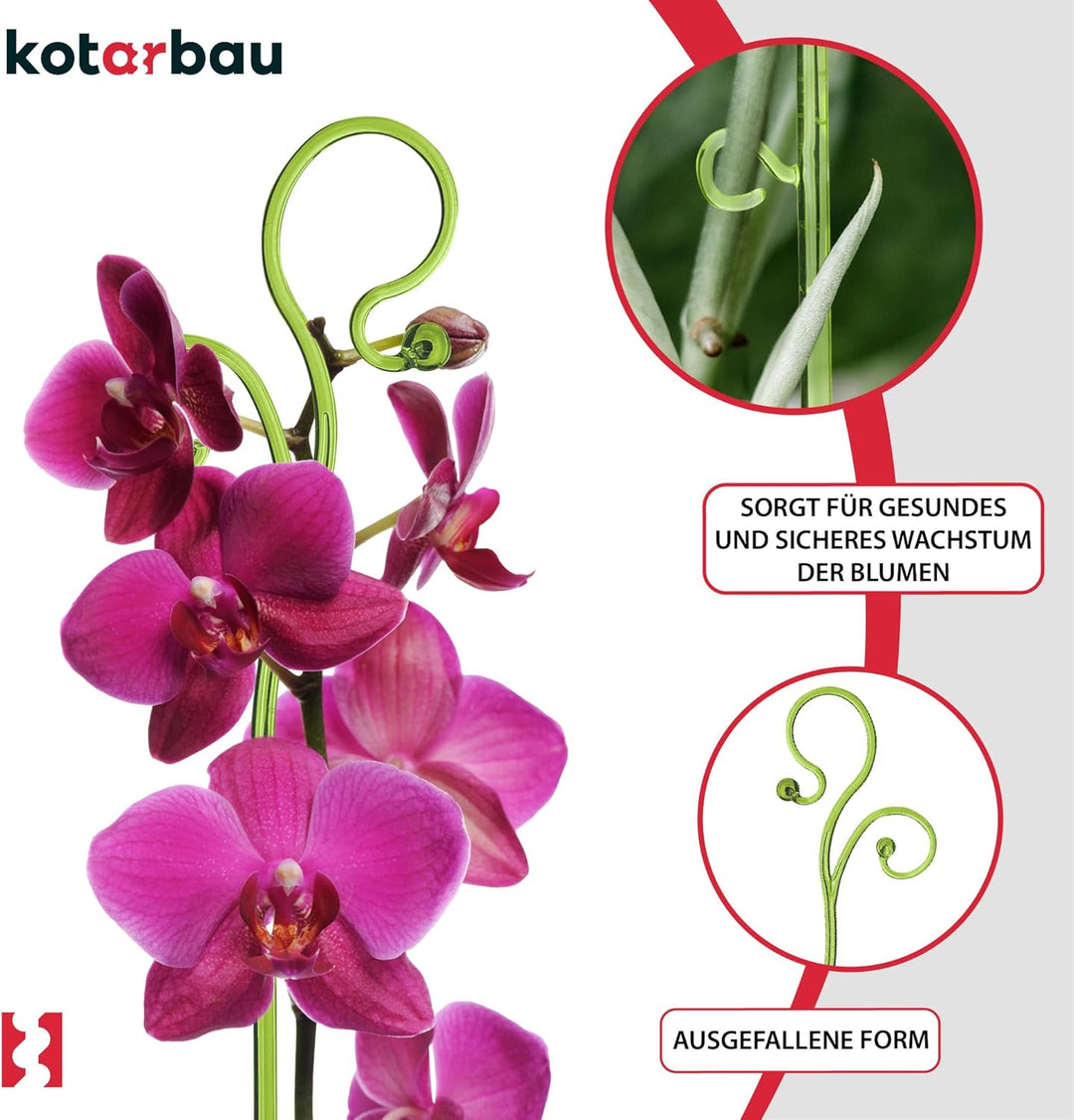 KOTARBAU® 6er Set Pflanzenstütze Grün PVC 58 cm Blumenstütze Rankhilfe Zimmerpflanzen Blumenstütze G