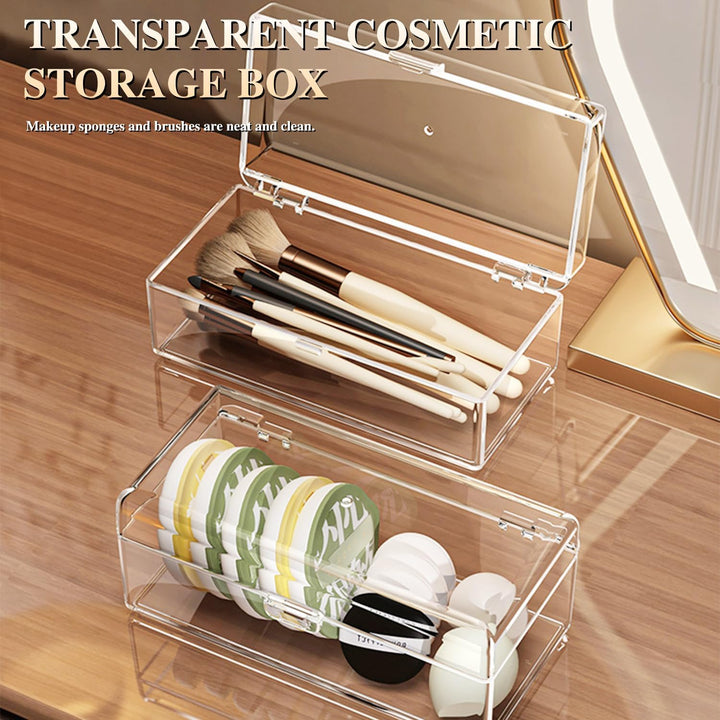 2er-Set Kosmetik Organizer Set, kosmetik Organizer mit Schubladen, Box für Haargummis, Stapelbare Sc