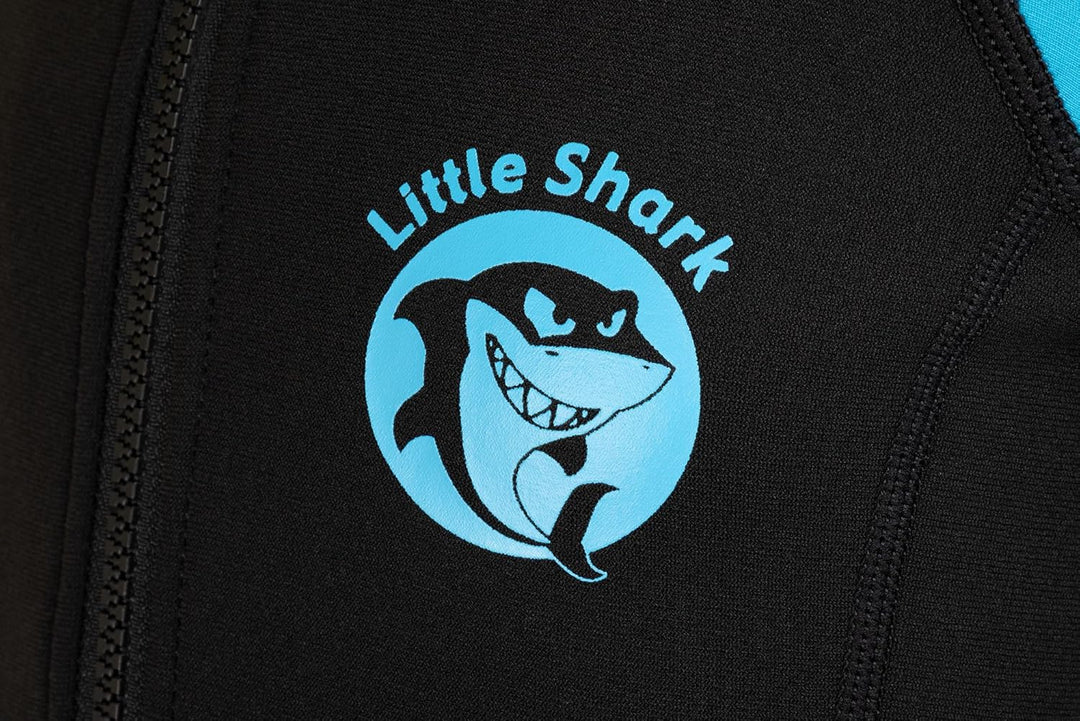 Cressi Little Shark Jr Shorty 2mm Neoprenanzug für Kinder Schwarz/Blau 7/8 Jahre Langarm, Schwarz/Bl
