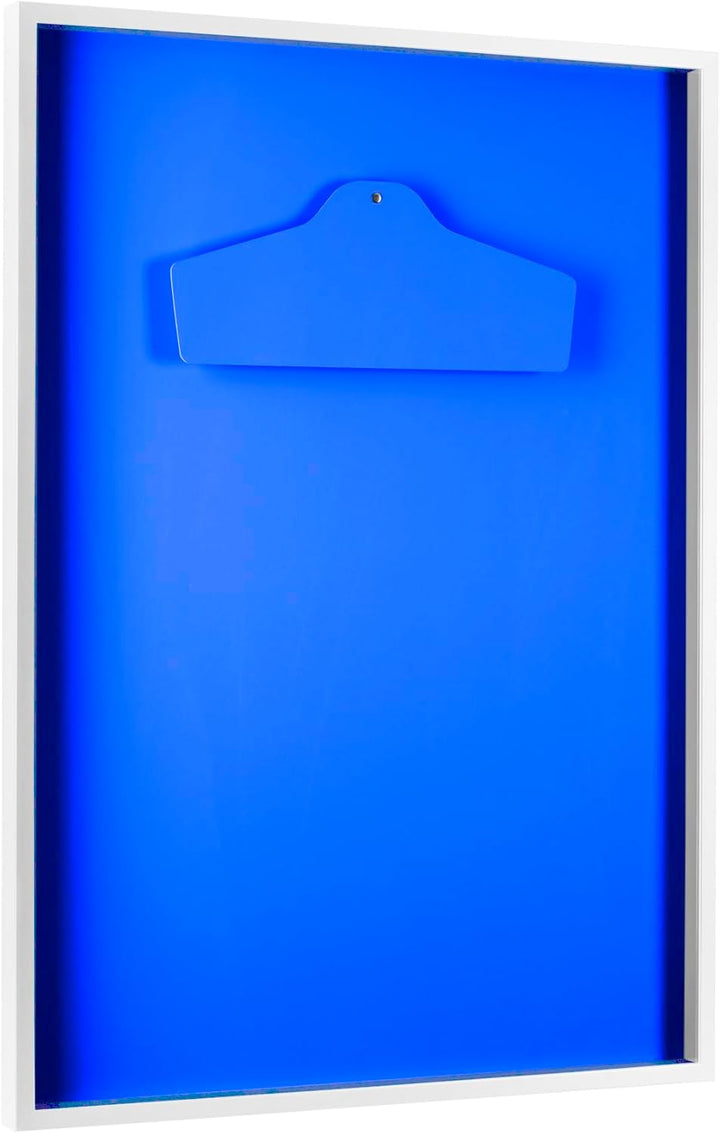 Trikotrahmen Weiss 80x100 mit Passepartout Ozeanblau – 3D Objektrahmen für Fussballtrikots – Jersey