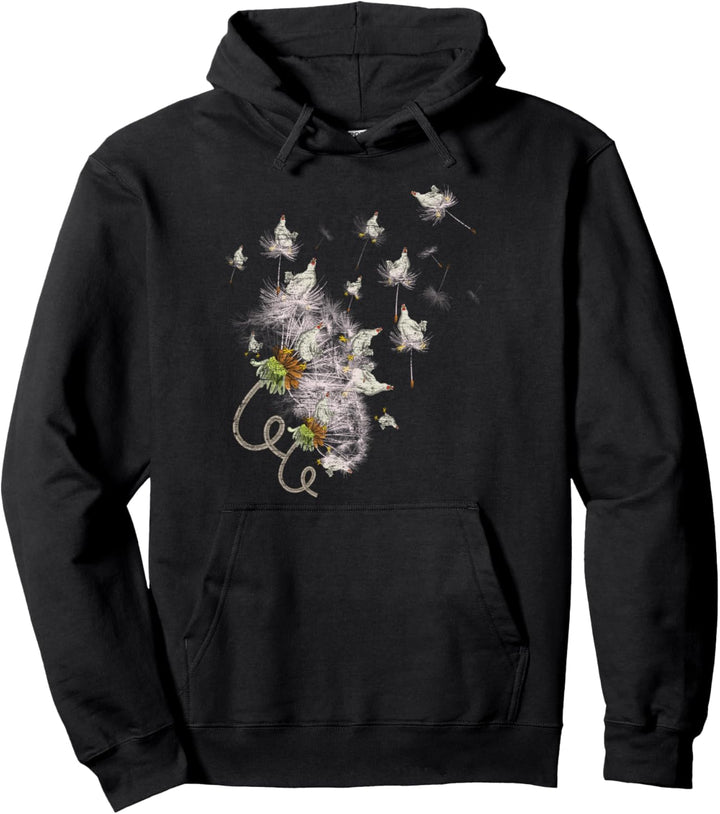 Bauernhof Tier Geschenk Pusteblume Huhn Pullover Hoodie