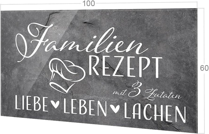 GRAZDesign Spritzschutz Küchenrückwand Glas Küche für Herd & Küchenspüle, Grau mit Spruch - Glasplat