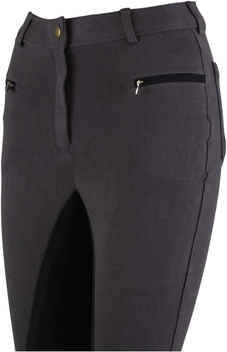 RL24 Damen Reithose Vollbesatz Flex BASICLINE 52 Dunkelgrau/Schwarz, 52 Dunkelgrau/Schwarz