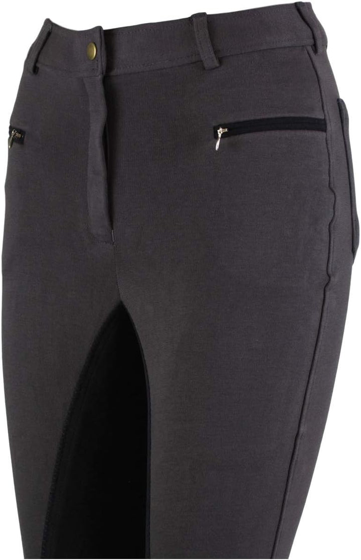 RL24 Damen Reithose Vollbesatz Flex BASICLINE 52 Dunkelgrau/Schwarz, 52 Dunkelgrau/Schwarz