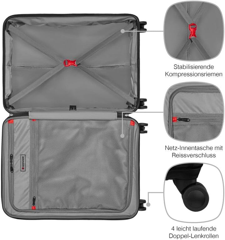 WENGER Legacy Large Hartschalenkoffer mit 4 Rollen, Trolley, Gross, 99 (115) l, Sicherheitsschloss,