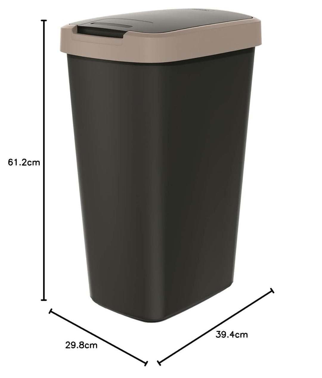 Keden Compacta Q Mülleimer mit Schwing- und Klappdeckel 45L Kunststoff Mülltrennung Abfallbehälter R