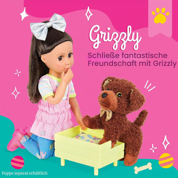 Glitter Girls - Grizzly - 36 cm Puppen-Zubehör - Puppe Haustiere - Hund Plüsch - Ausgestopfte Tiere