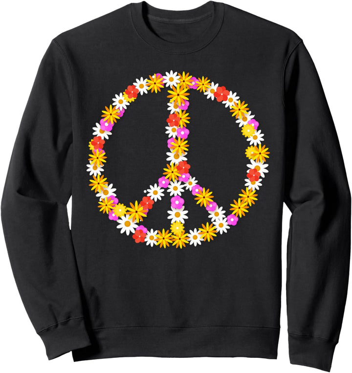 Flower Power Peace Hippie 60er 70er Jahre Verkleidung Kostüm Sweatshirt