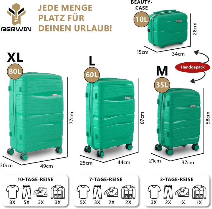 Berwin Reisekoffer aus Polypropylen (PP) Hartschalenkoffer Trolley Koffer Suitcase Luggage Modell To