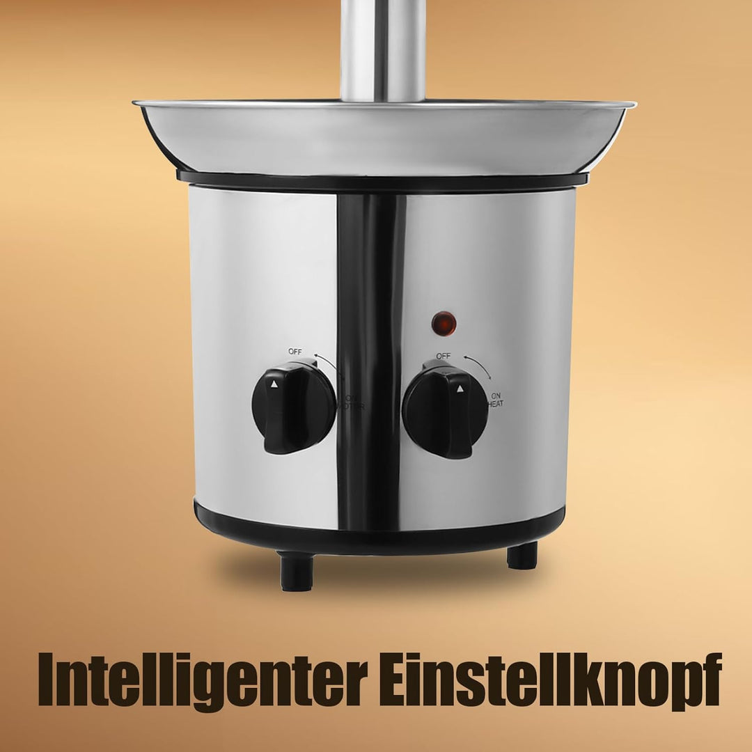 4-Etagen Schokobrunnen mit Schmelzfunktion, 170W Elektrisch Schokoladenbrunnen Schokoladenfondue Mas