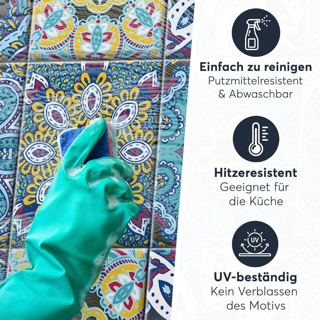 CREATISTO Klebefliesen Stickerfliesen Fliesenfolie - Klebefolie Aufkleber für Wand-Fliesen I Klebefl