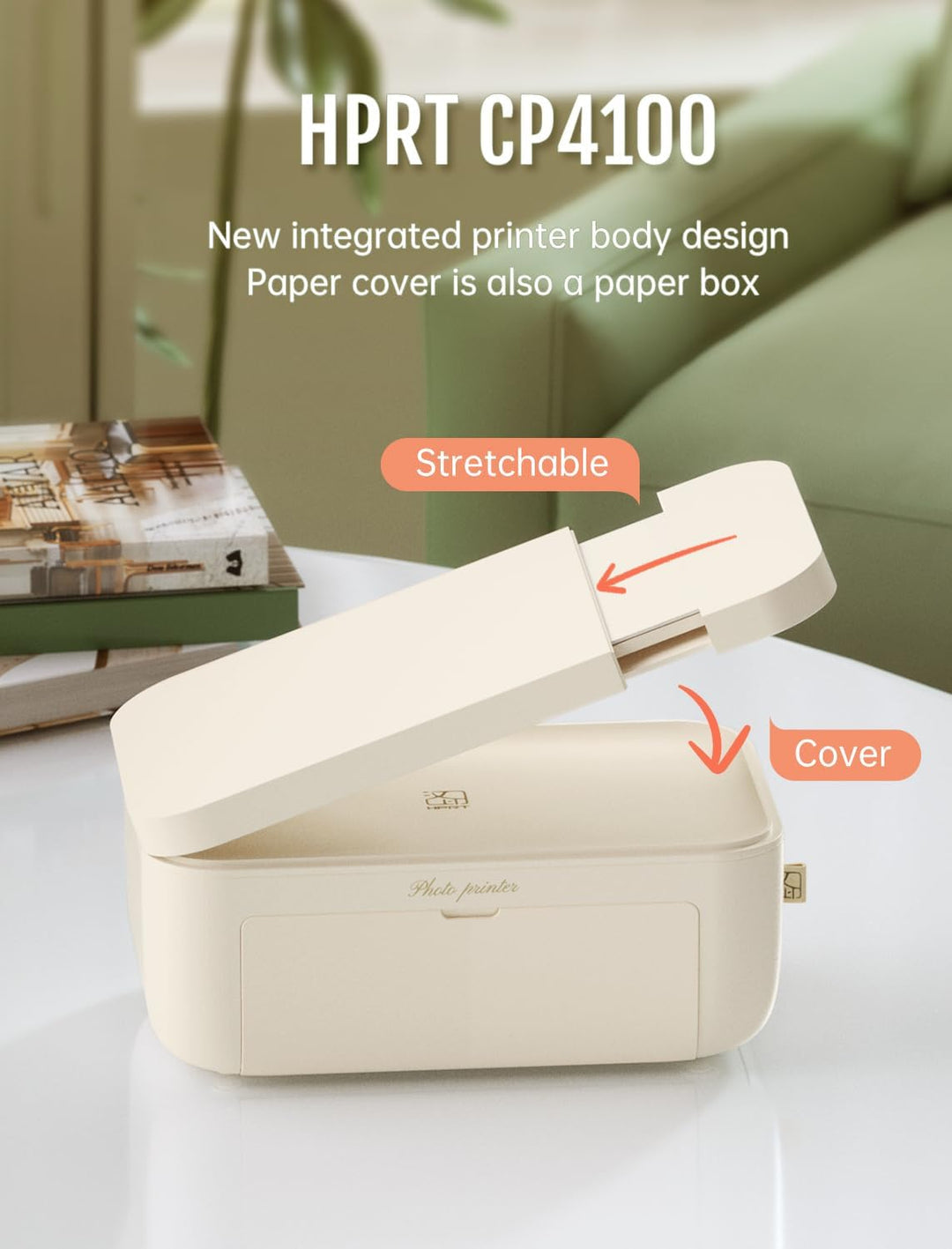 HPRT Fotodrucker 4x6, +20 Blatt & 1 Farbband, WLAN-fähiger drahtloser Sofortbilddrucker für iPhone,