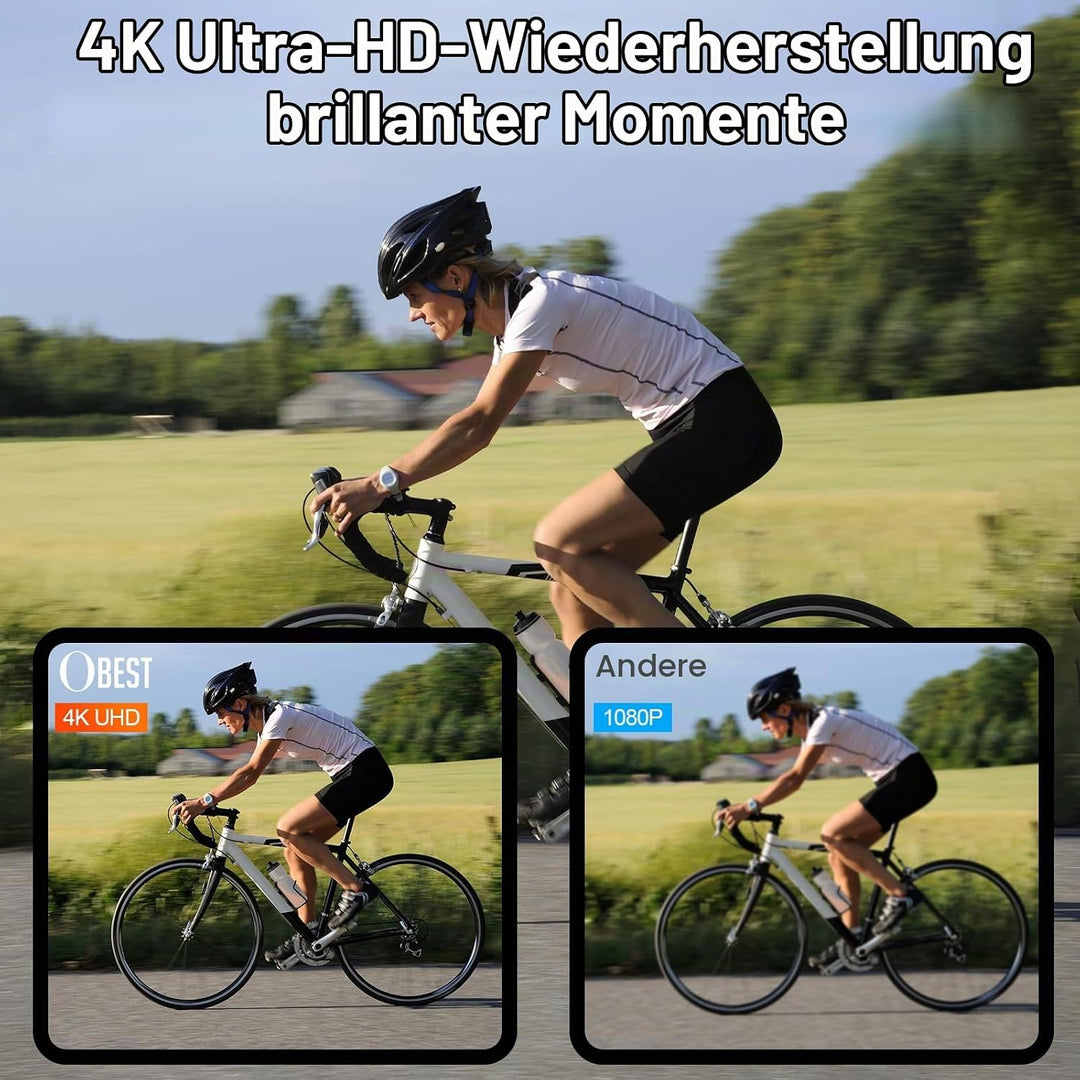 OBEST Action Cam 4K 360 Action Kamera Mini Bodycam Körperkamera, Magnetisch Vlog POV Camera, WiFi Un