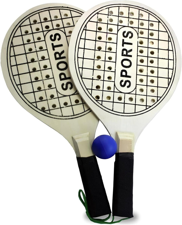 Generisch Strand-Tennisschläger 39 cm Gelochte Holzschläger Beach Tennis Pool Party Schläger mit Bal