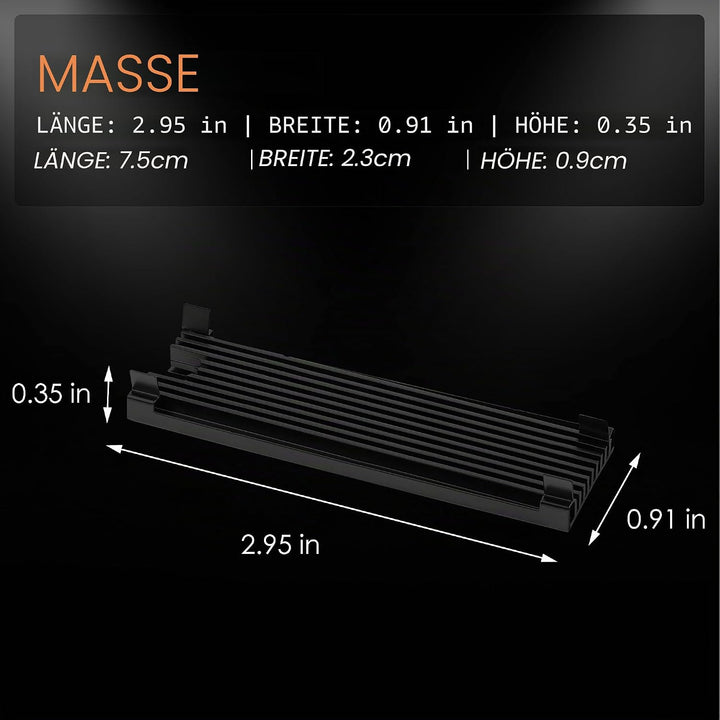 Thermal Grizzly - M.2 SSD Cooler - Inklusive 2x Minus Pad 8 Thermal Pads - Passiv Kühler für Next Ge