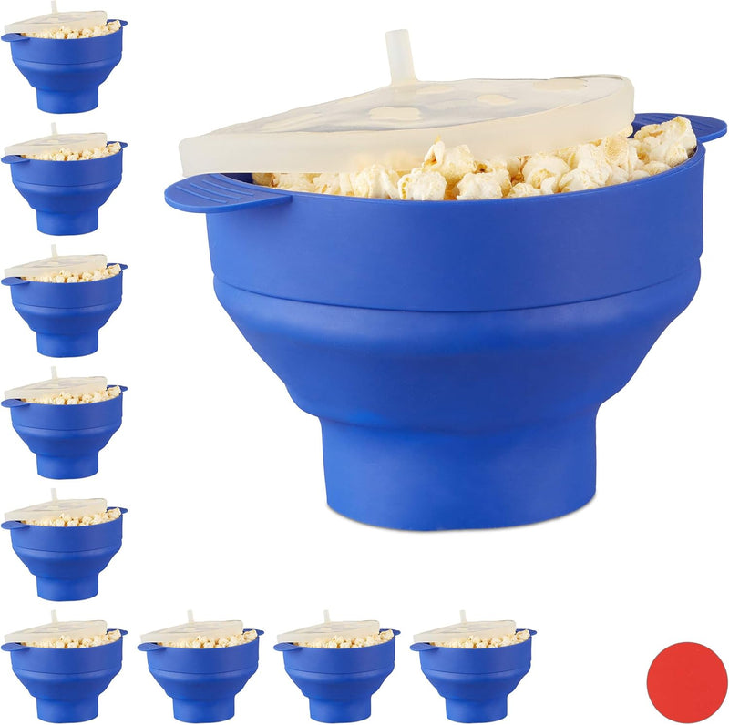 10 x Popcorn Maker Silikon für Mikrowelle, zusammenfaltbarer Popcorn Popper, Zubereitung ohne Öl, BP