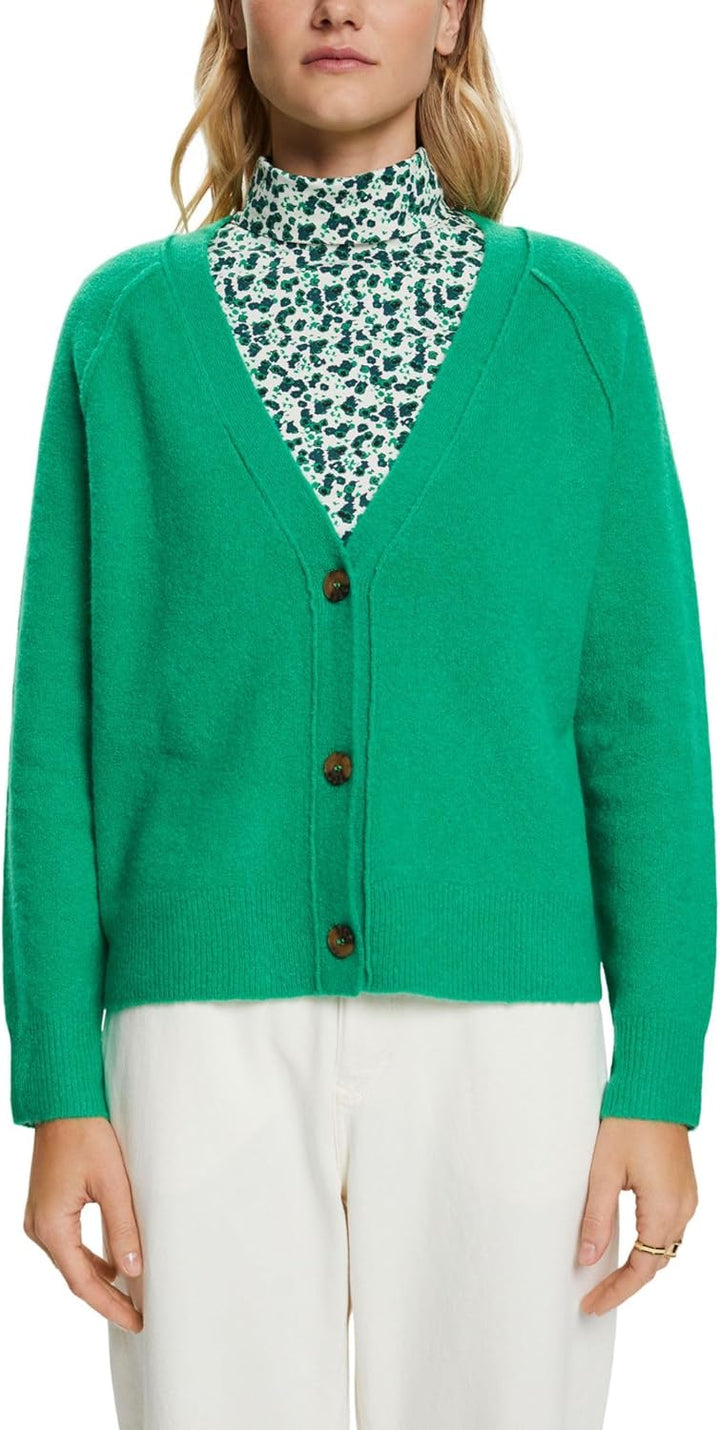 ESPRIT Damen Strickjacke, S 314/Green 5