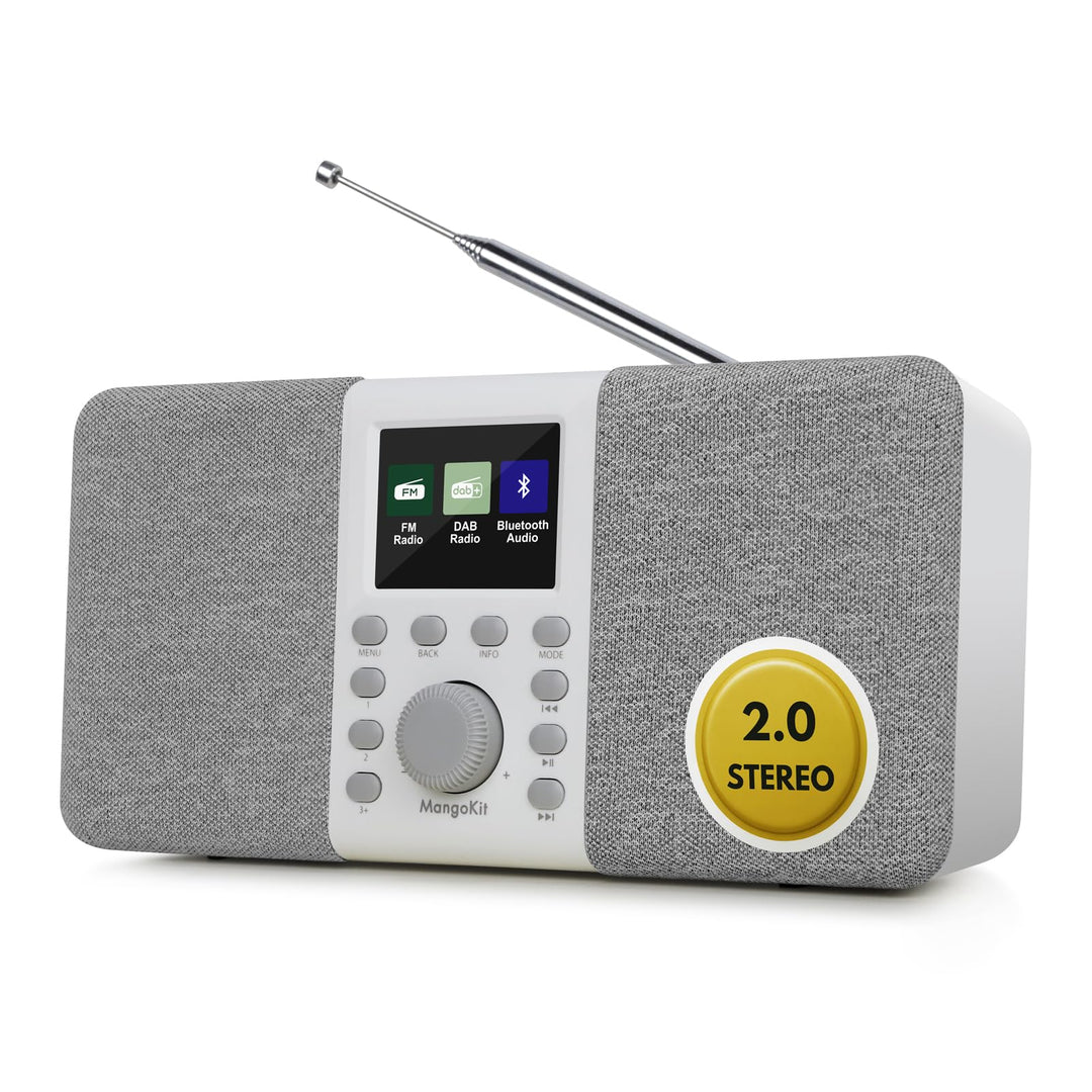 MangoKit MD5 Stereo DAB Radio mit Bluetooth,DAB Plus Radio,Digitalradio,UKW Radio,Tragbares Dab Radi
