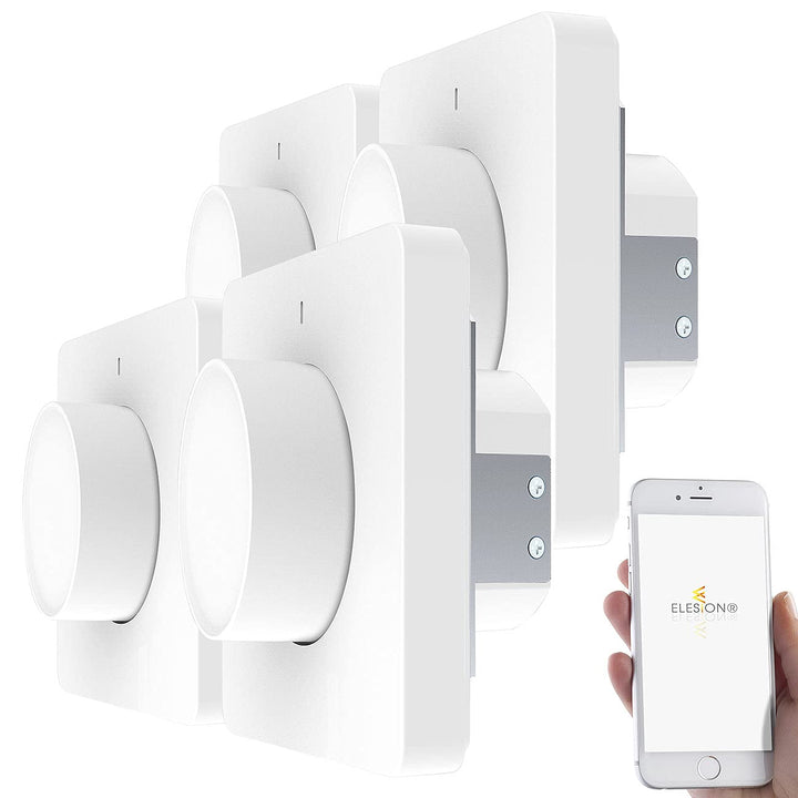 Luminea Home Control WLAN Dimmer Schalter: 4er-Set WLAN-Unterputz-Lichtschalter & Dimmer, Dreh- & Dr