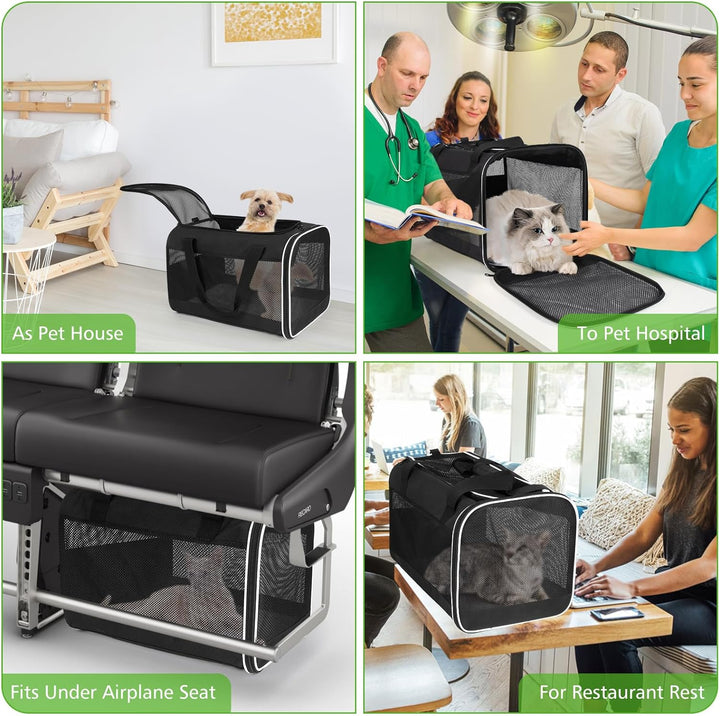 Lannvan Transportbox Katze, Katzentransportbox bis 6,5kg, Hundebox Faltbar Atmungsaktiv, mit Abnehmb