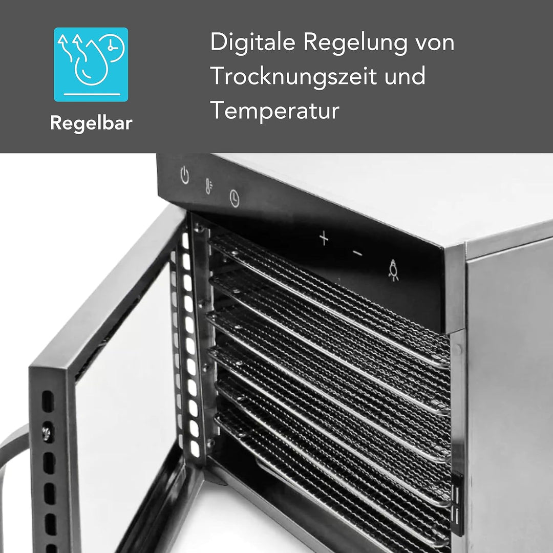 Wartmann Dörrautomat WM-2206 DH Dörrautomat Edelstahl – Kompaktes Dörrgerät mit 6 BPA-freien Edelsta