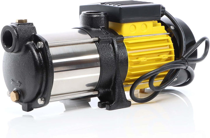 Wiltec Mehrstufige Kreiselpumpe 6000l/h 550W Förderhöhe 35m, Ansaughöhe 9m, 2850U/min, Wasserpumpe f