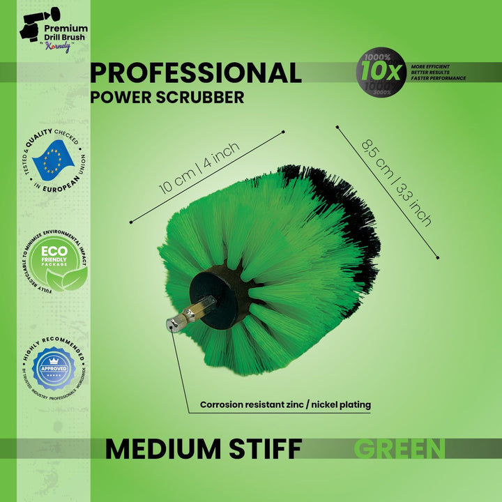 Premium Bohrbürste, mittelsteif, grün, 5 Stück Professioneller Power-Schrubber Kratzt Keine Oberfläc