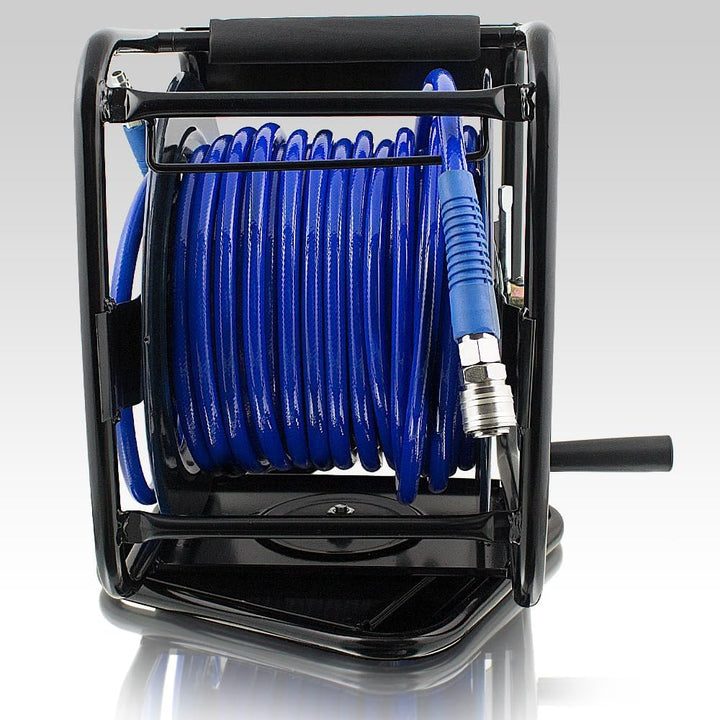 BITUXX® 30 Meter Manuelle Druckluft Schlauchtrommel Druckluftschlauchtrommel Trommel Aufroller