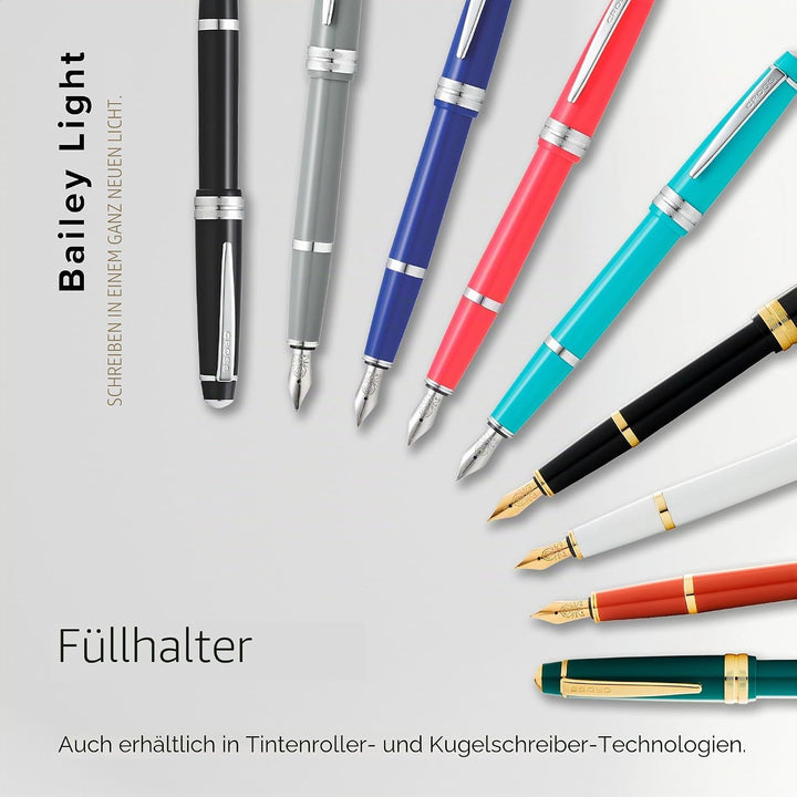 Cross Bailey Light Füllfederhalter (Federstärke F, inkl. Geschenkverpackung) Bernstein-Lack mit gold