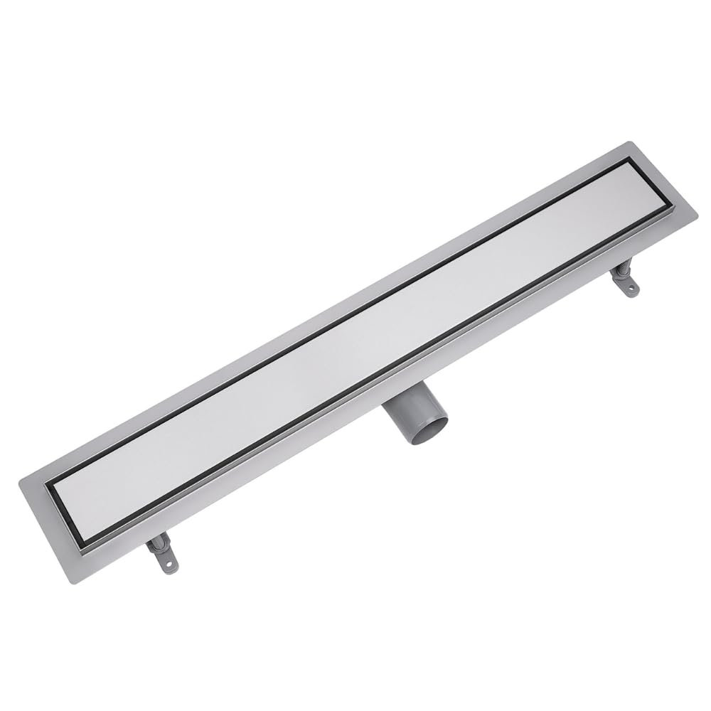Duschrinne 80 cm, Duo-Rost – befliesbar oder mit Edelstahlabdeckung, Edelstahl AISI 304, Siphon Ø50,