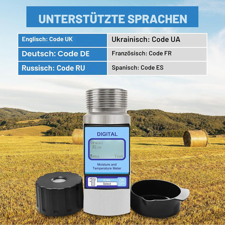 AMTAST Feuchtigkeitsmessgeräte, Getreide Feuchtigkeit Messgerät Test Getreidesorten Kakaobohnen Raps
