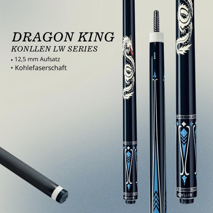 KONLLEN Carbon Fiber Pool Queue Wrapless Dragon Professional (Full Carbon Technology Low Deflection