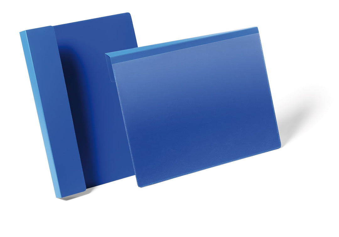 Durable Kennzeichnungstasche mit Falz, für Dokumente in A4 quer, Packung à 50 Stück, dunkelblau, 172