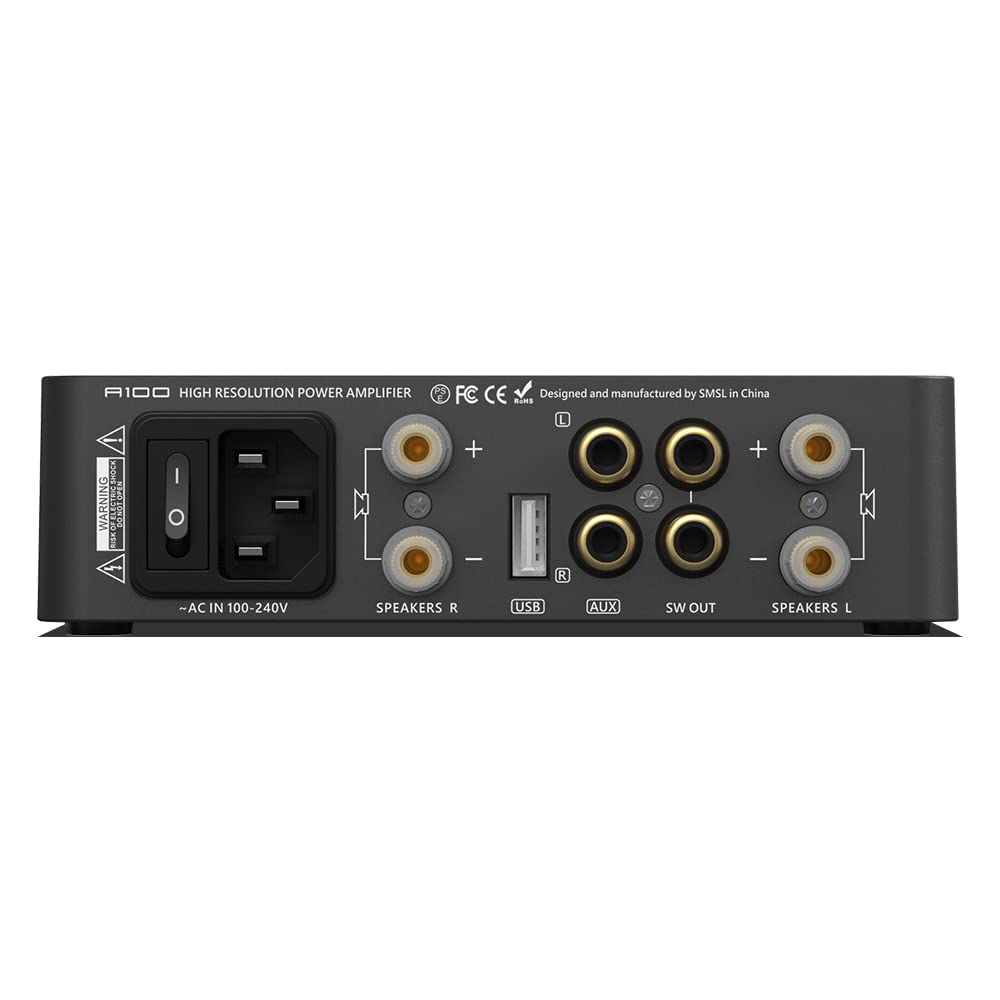 SMSL A100 Verstärker Hifi Stereo, Hifi Verstärker Verwendet Infineons Chip MA12070, 2 * 80W Ausgangs